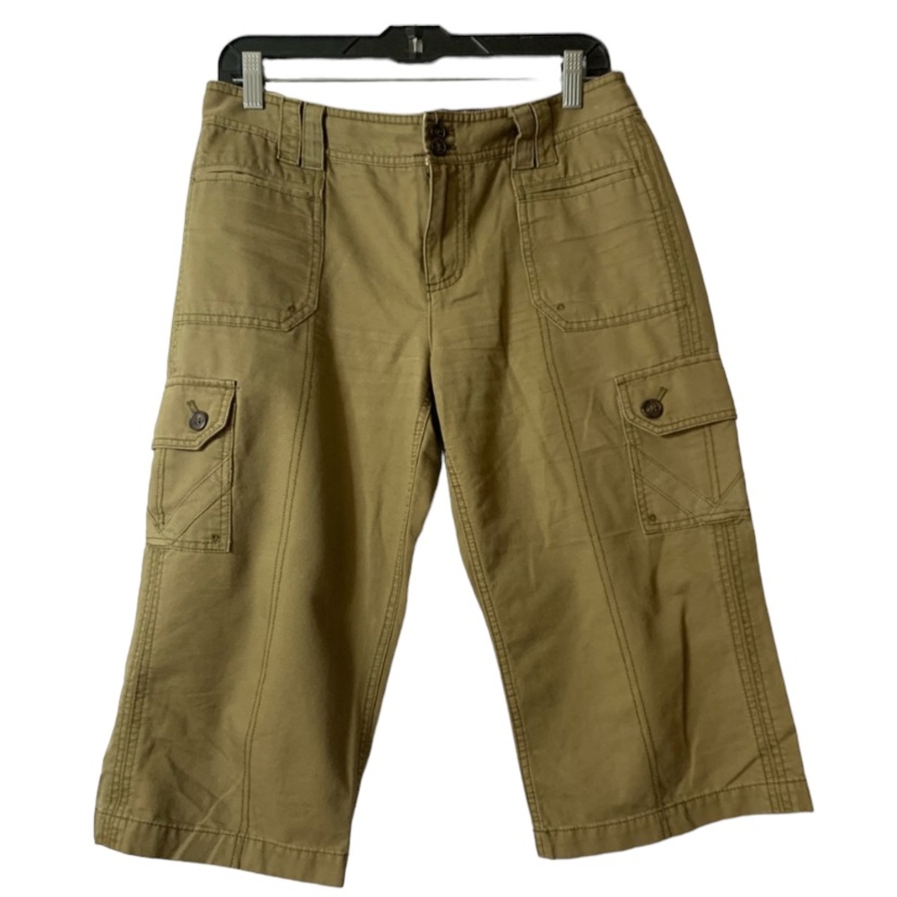 Route 66 Khaki Cargo Skimmer Capris Women’s Casual Comfortable Summer Size 7/8
